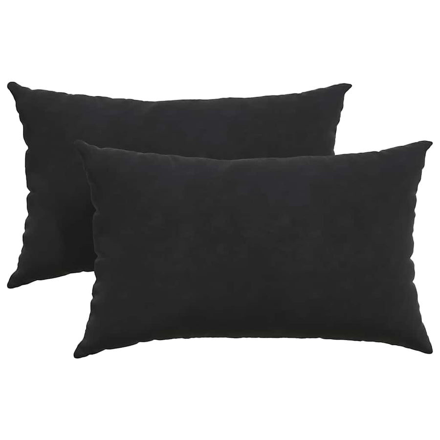 Sofa Kussens 2 pcs Zwart 50 x 30 cm Katoen Stof