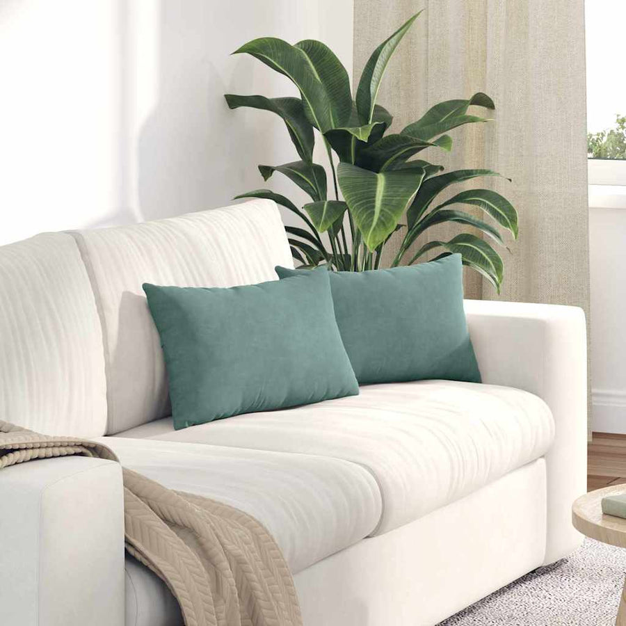 Sofa Kussens 2 pcs Zeegroen 50 x 30 cm Katoen Stof