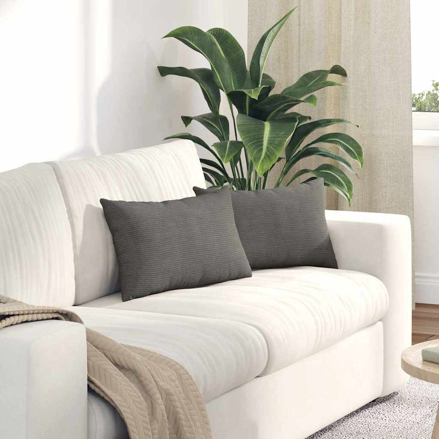 Sofa Kussens 2 pcs Lichtgrijs 50 x 30 cm Katoen Stof