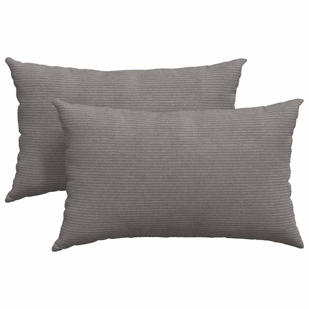 Sofa Kussens 2 pcs Lichtgrijs 50 x 30 cm Katoen Stof
