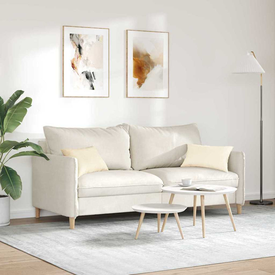 Sofa Kussens 2 pcs Crème 50 x 30 cm Katoen Stof