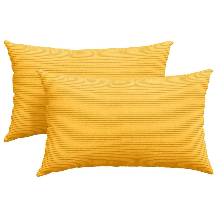 Sofa Kussens 2 pcs Lichtgeel 50 x 30 cm Katoen Stof
