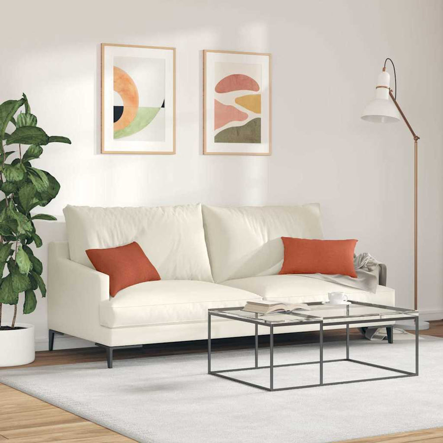 Sofa Kussens 2 pcs Rood-oranje 50 x 30 cm Katoen Stof