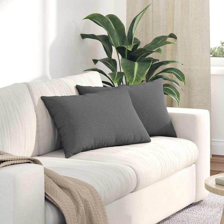 Sofa Kussens 2 pcs Donkergrijs 40 x 60 cm