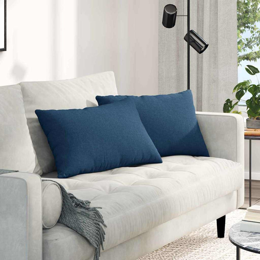Sofa Kussens 2 pcs Blauw 40 x 60 cm Stof
