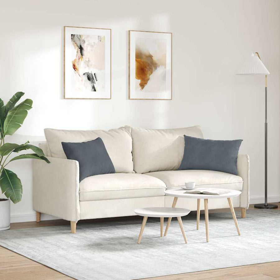 Sofa Kussens 2 pcs Donkergrijs 60 x 40 cm Katoen Stof