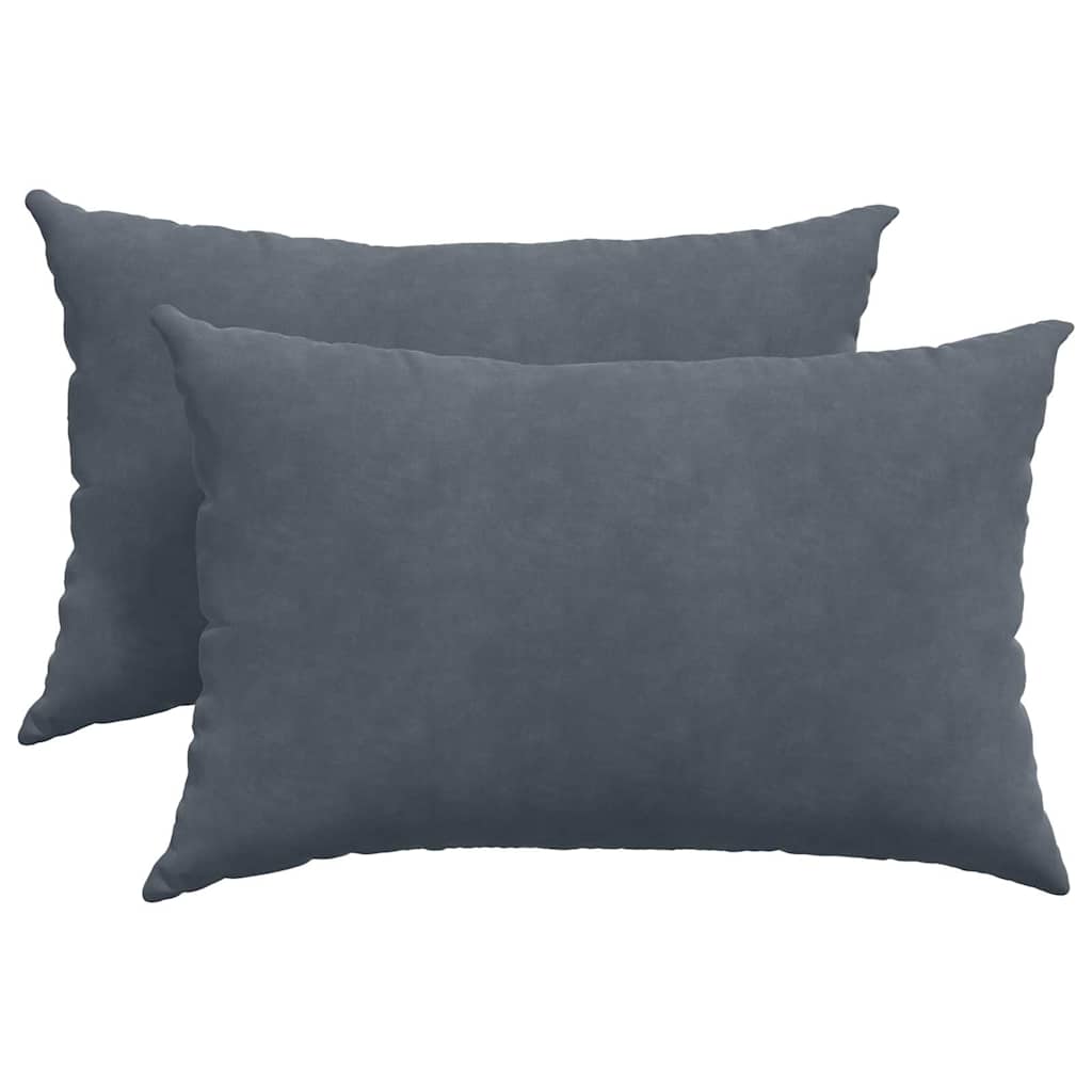Sofa Kussens 2 pcs Donkergrijs 60 x 40 cm Katoen Stof
