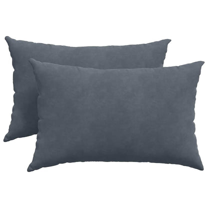 Sofa Kussens 2 pcs Donkergrijs 60 x 40 cm Katoen Stof