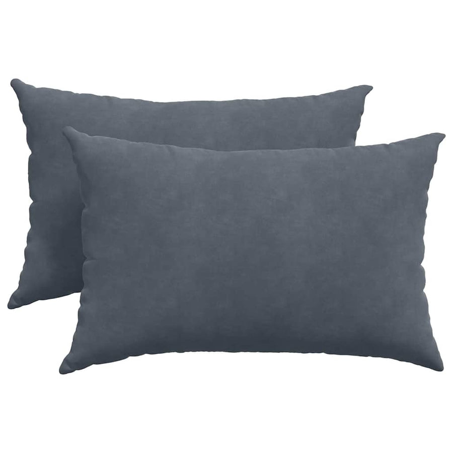 Sofa Kussens 2 pcs Donkergrijs 60 x 40 cm Katoen Stof