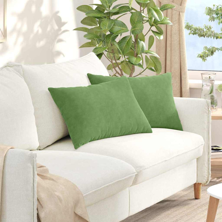 Sofa Kussens 2 stuks Lichtgroen 60 x 40 cm Cordstof