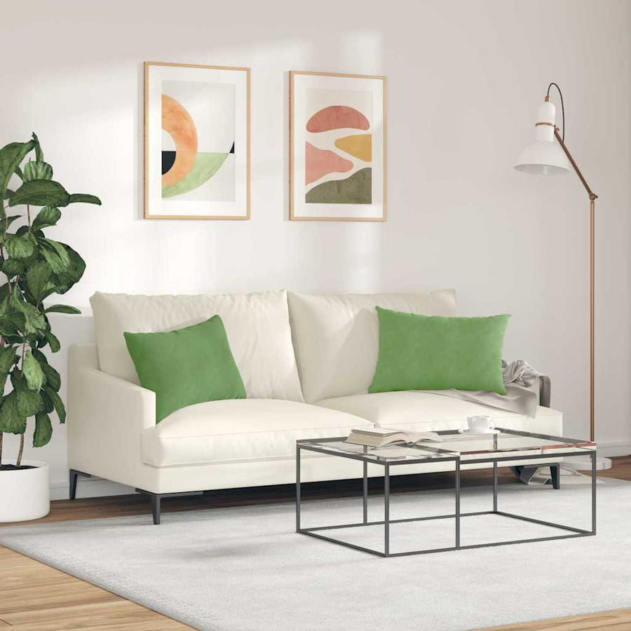 Sofa Kussens 2 stuks Lichtgroen 60 x 40 cm Cordstof