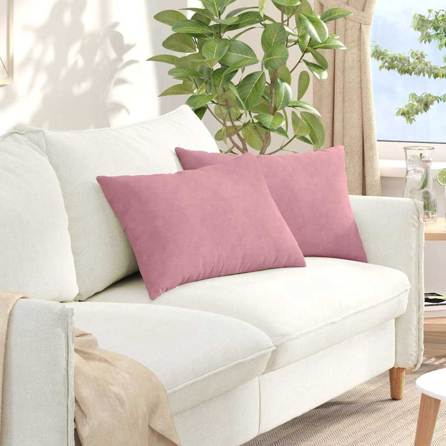 Sofa Kussens 2 pcs Roze 60 x 40 cm Katoen Stof