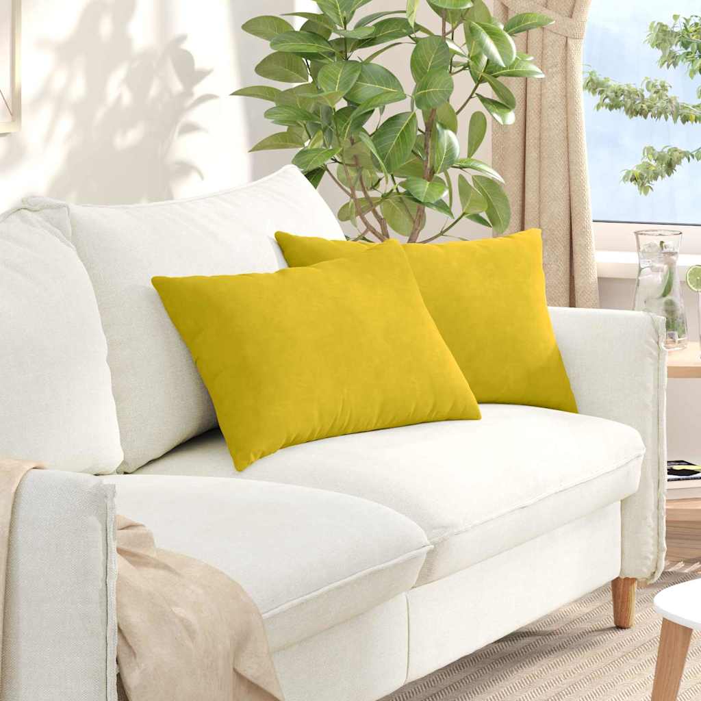 Sofa Kussens 2 pcs Geel 60 x 40 cm Katoen Stof