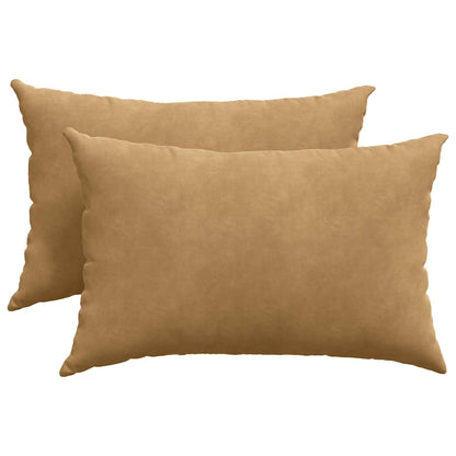 Sofa Kussens 2 pcs Bruin 60 x 40 cm Katoen Stof