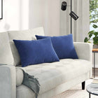 Sofa Cushions 2 pieces Police Blue 60 x 40 cm Corduroy