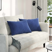 Sofa kussens 2 stuks 60x40 cm politieblauw corduroy
