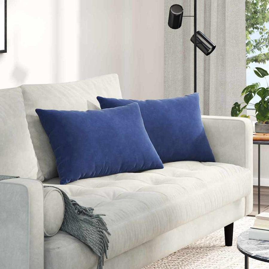 Sofa Kussens 2 pcs Politieblauw 60 x 40 cm Katoen Stof