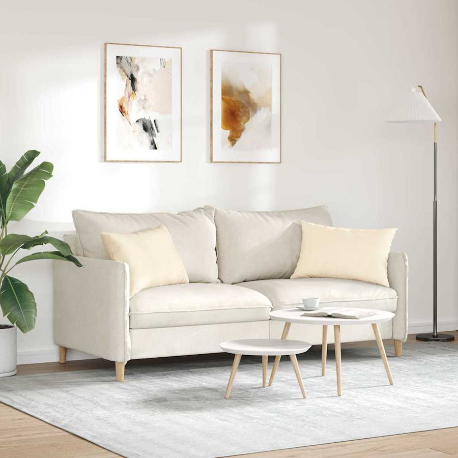 Sofa Kussens 2 pcs Crème 60 x 40 cm Katoen Stof
