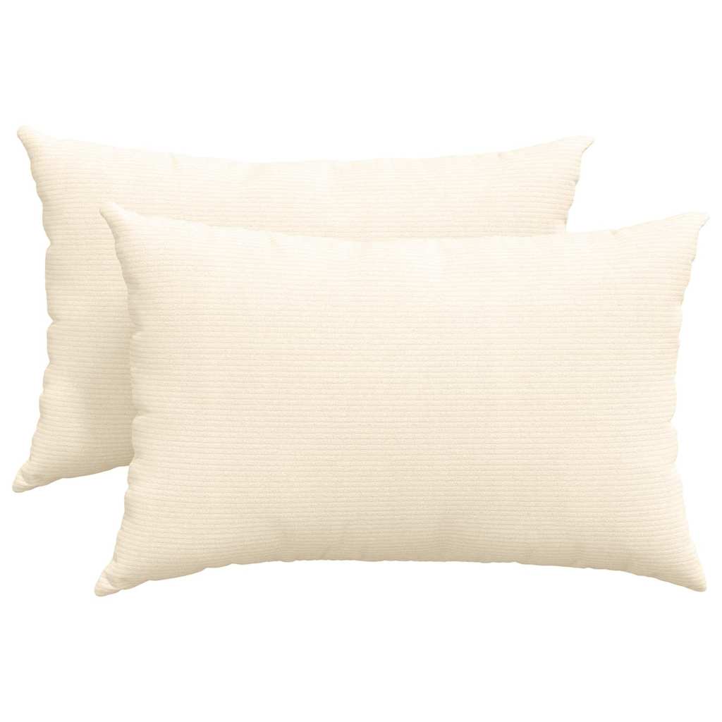 Sofa Kussens 2 pcs Crème 60 x 40 cm Katoen Stof
