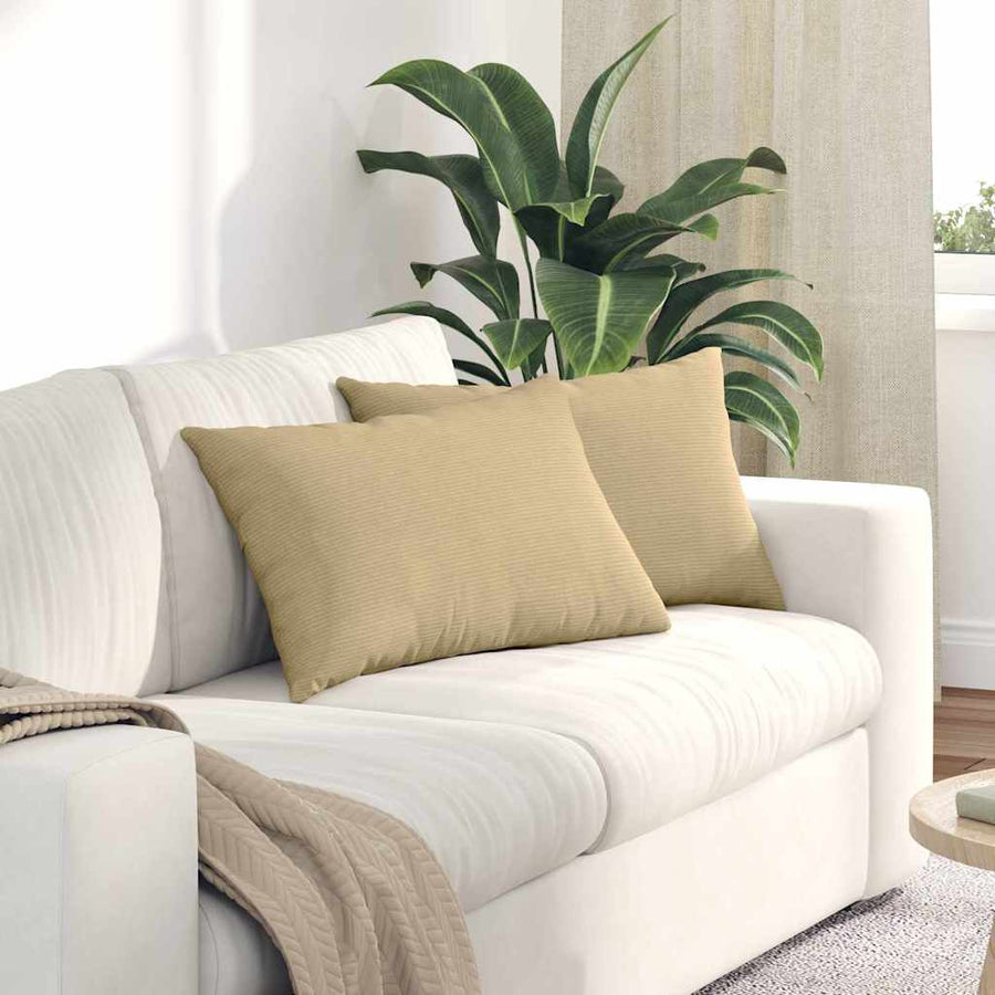 Sofa Kussens 2 pcs Grijs groen 60 x 40 cm Katoen Stof