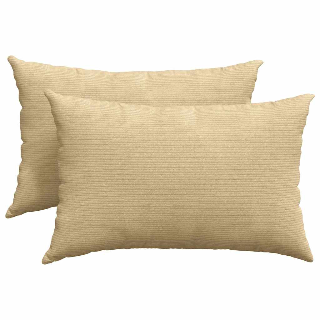 Sofa Kussens 2 pcs Grijs groen 60 x 40 cm Katoen Stof