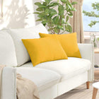 Sofa Cushions 2 pieces Light Yellow 60 x 40 cm Corduroy