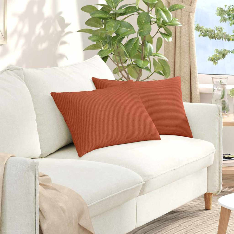 Sofa Kussens 2 pcs Rood-oranje 60 x 40 cm Katoen Stof