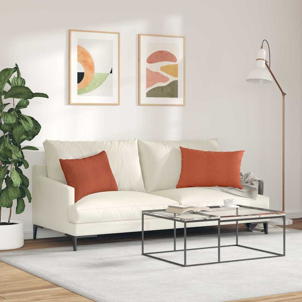Sofa Kussens 2 pcs Rood-oranje 60 x 40 cm Katoen Stof