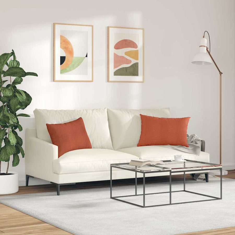 Sofa Kussens 2 pcs Rood-oranje 60 x 40 cm Katoen Stof