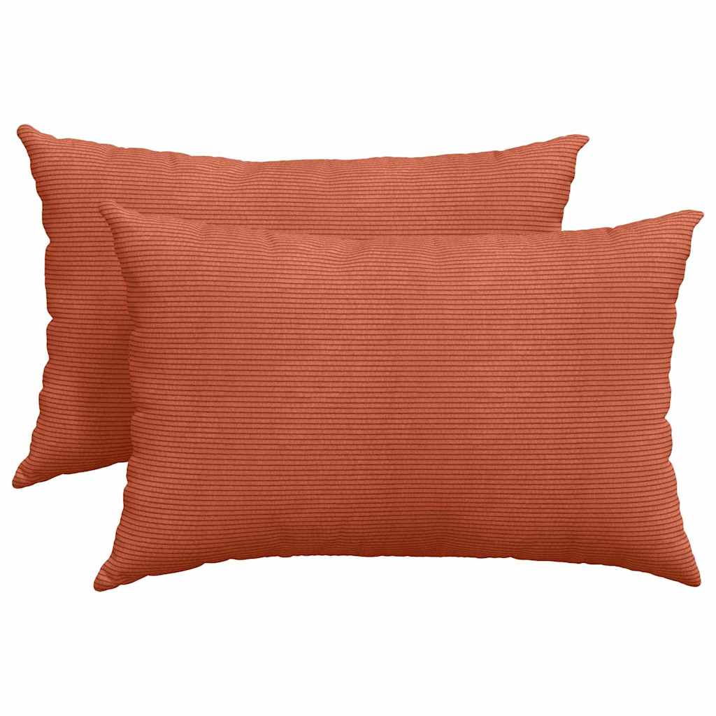 Sofa Kussens 2 pcs Rood-oranje 60 x 40 cm Katoen Stof