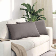 Bankkussens 2 stuks taupe 80x40 cm stof