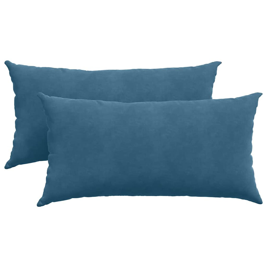 Sofa Kussens 2 pcs Blauw 80 x 40 cm Katoen Stof