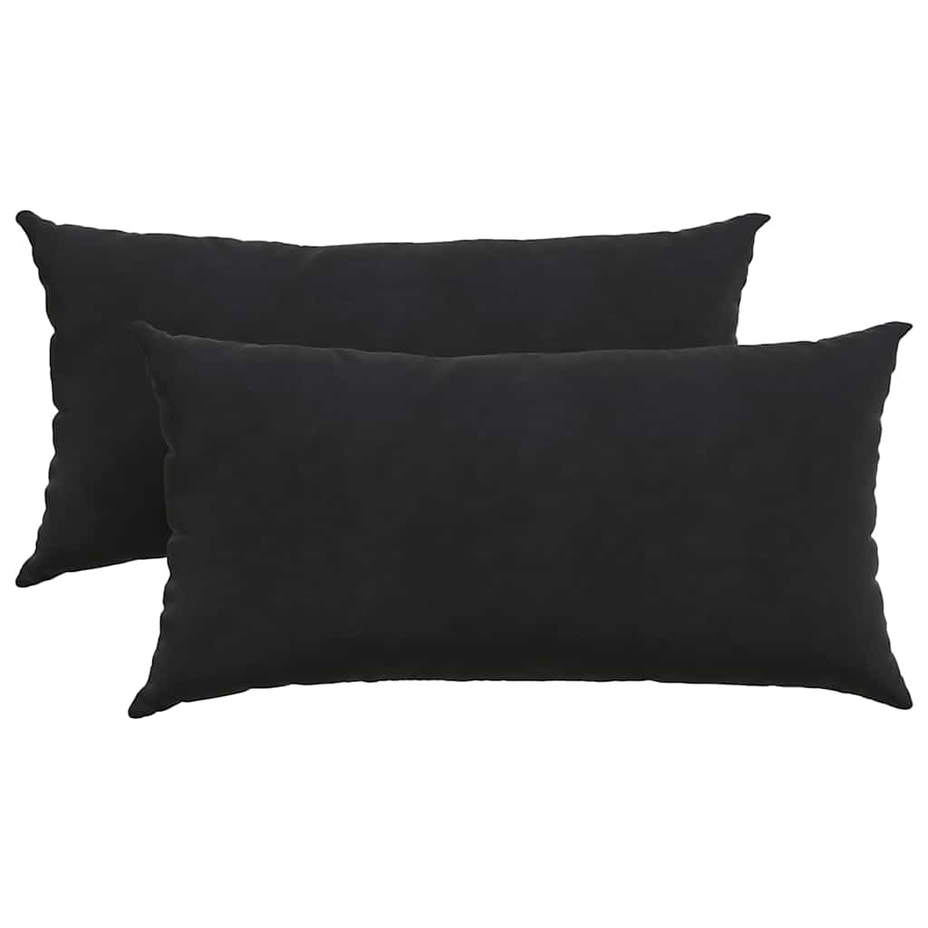Sofa Kussens 2 pcs Zwart 80 x 40 cm Katoen Stof