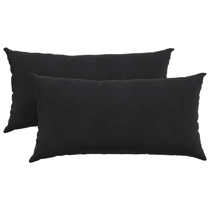 Sofa Kussens 2 pcs Zwart 80 x 40 cm Katoen Stof