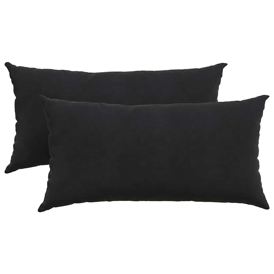 Sofa Kussens 2 pcs Zwart 80 x 40 cm Katoen Stof