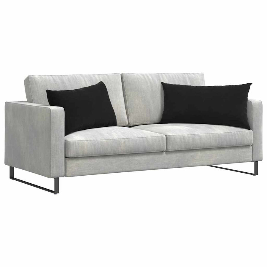 Sofa Kussens 2 pcs Zwart 80 x 40 cm Katoen Stof