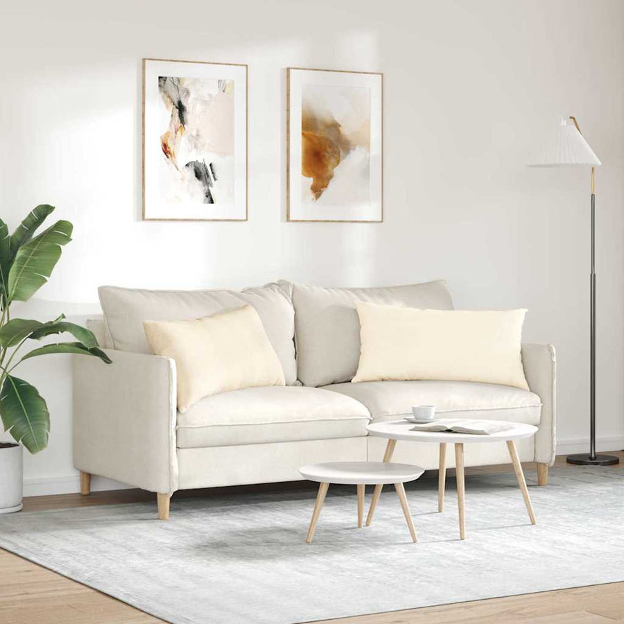 Sofa Kussens 2 pcs Crème 80 x 40 cm Katoen Stof