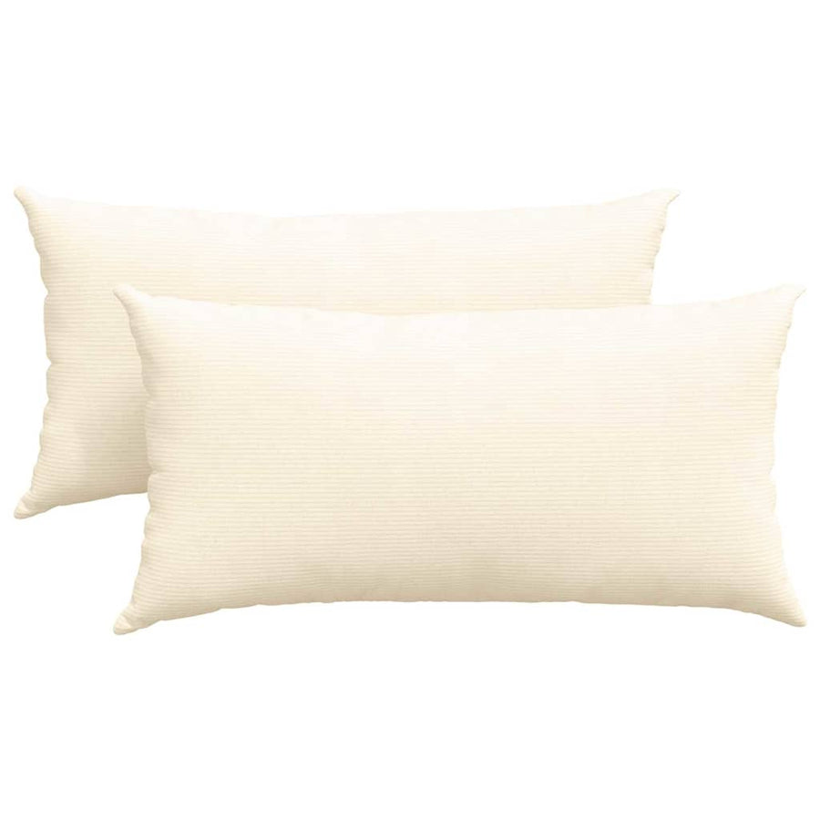 Sofa Kussens 2 pcs Crème 80 x 40 cm Katoen Stof