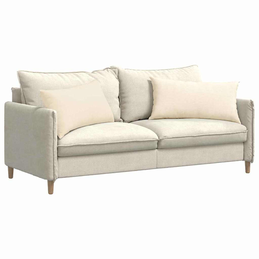 Sofa Kussens 2 pcs Crème 80 x 40 cm Katoen Stof