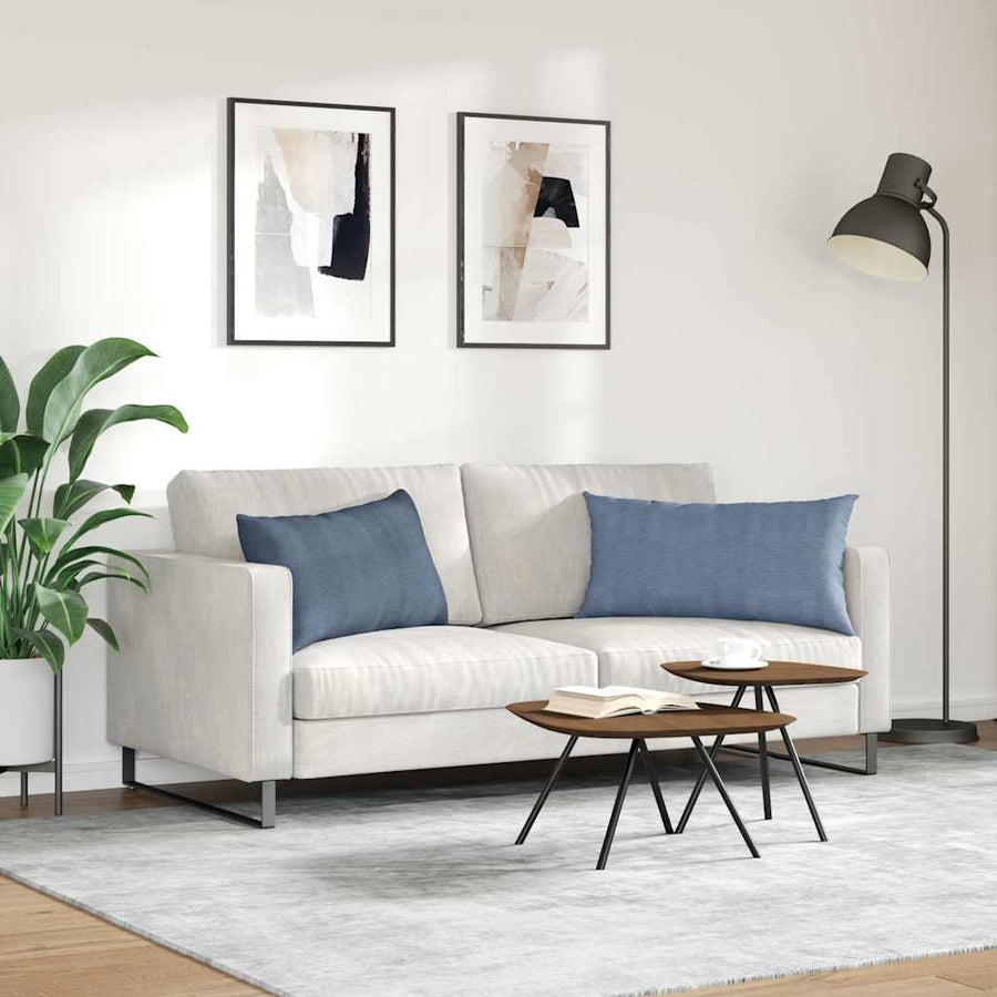 Sofa Kussens 2 pcs Blauw 80 x 40 cm Katoen Stof