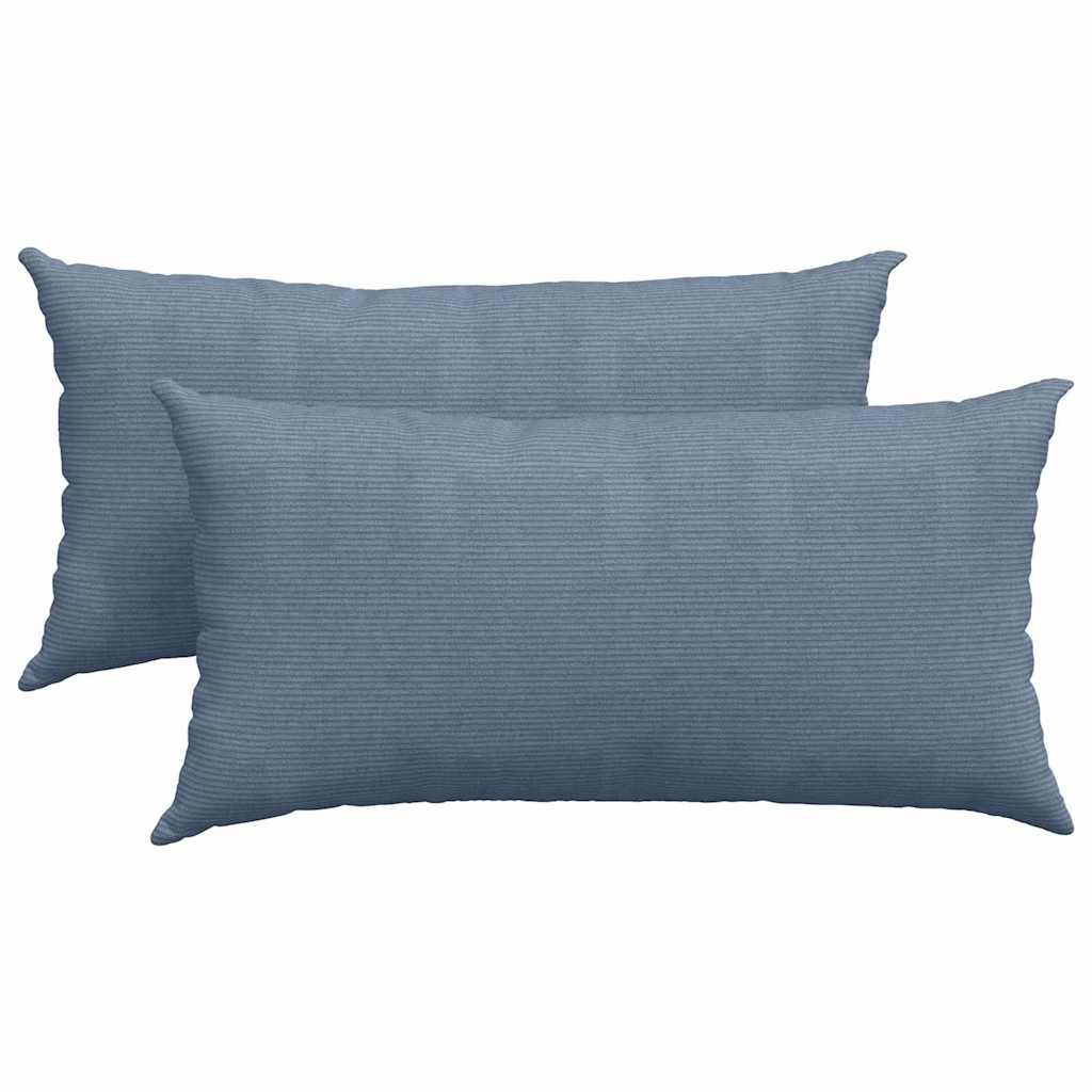 Sofa Kussens 2 pcs Blauw 80 x 40 cm Katoen Stof