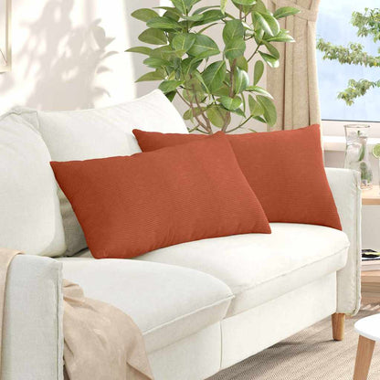 Sofa Kussens 2 pcs Rood-oranje 80 x 40 cm Katoen Stof