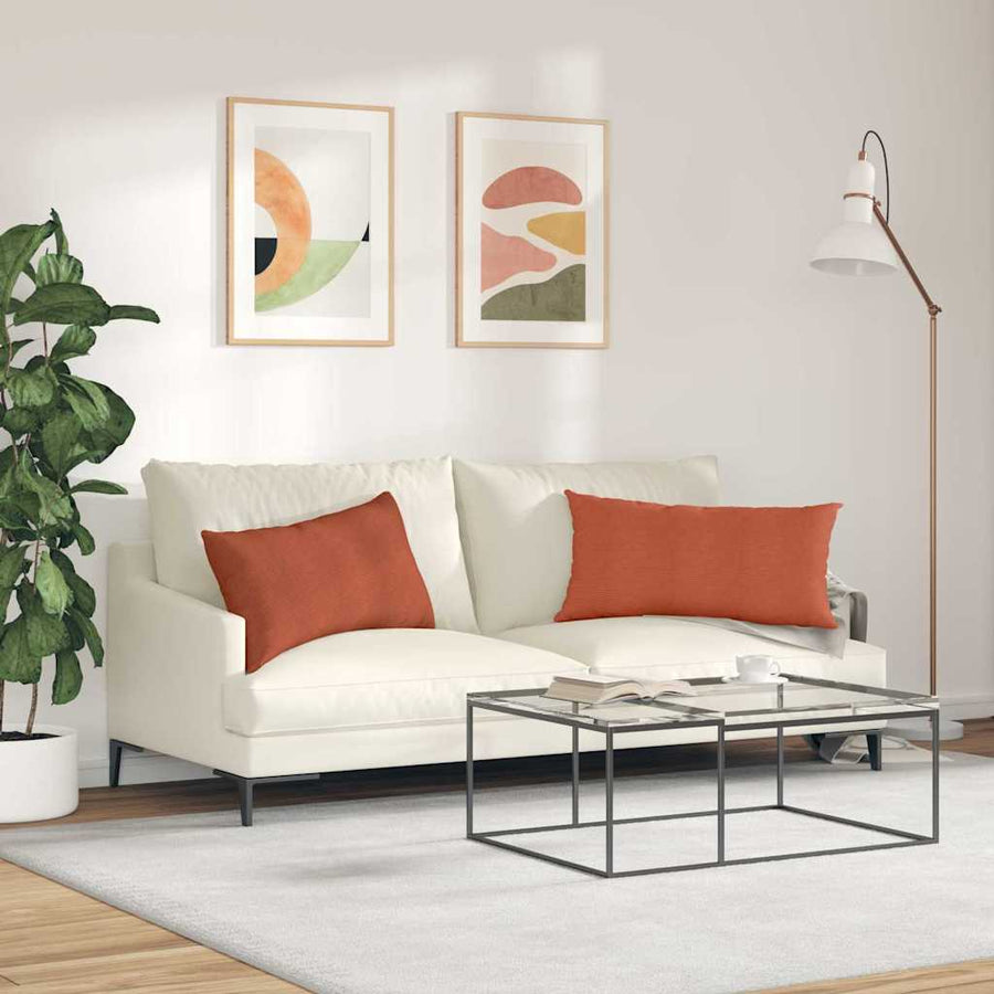 Sofa Kussens 2 pcs Rood-oranje 80 x 40 cm Katoen Stof