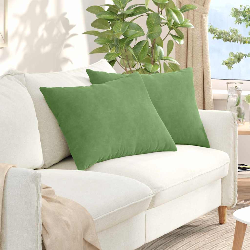 Sofa Kussens 2 pcs Lichtgroen 70 x 50 cm Katoen Stof
