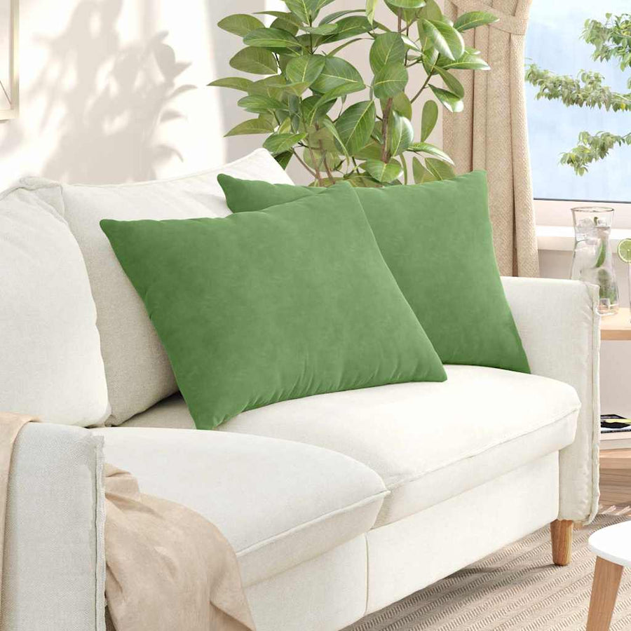 Sofa Kussens 2 pcs Lichtgroen 70 x 50 cm Katoen Stof