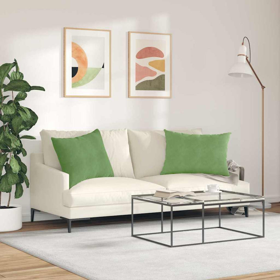 Sofa Kussens 2 pcs Lichtgroen 70 x 50 cm Katoen Stof