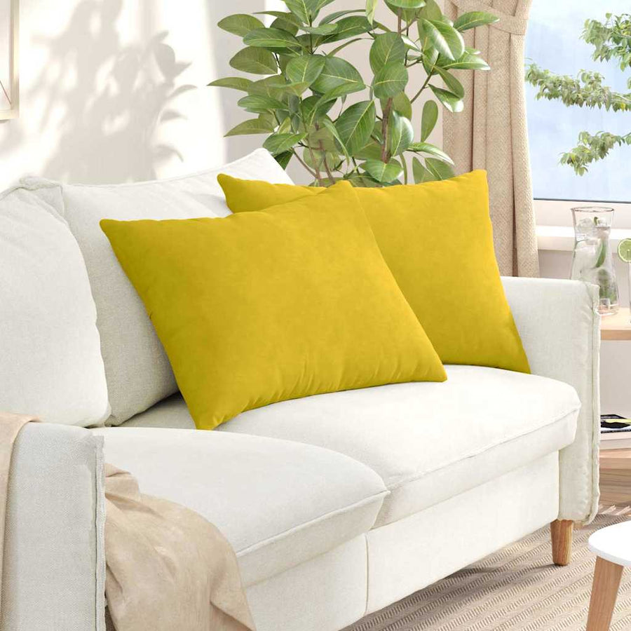 Sofa Kussens 2 pcs Geel 70 x 50 cm Katoen Stof