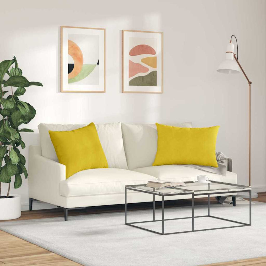 Sofa Kussens 2 pcs Geel 70 x 50 cm Katoen Stof