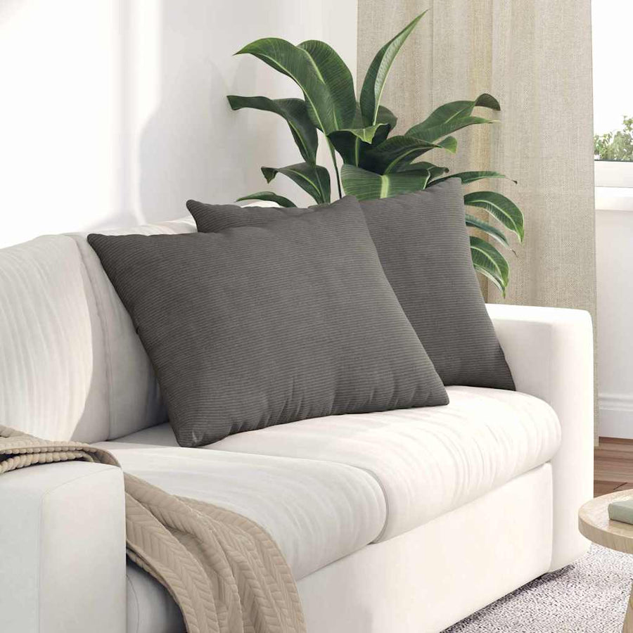 Sofa Kussens 2 pcs Lichtgrijs 70 x 50 cm Katoen Stof