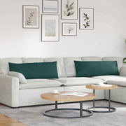 Bankkussens 2 stuks donkergroen 120x40 cm stof
